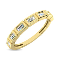 Thumbnail for 14K Yellow Gold 1/4 Ct.Tw. Diamond Straight Buggete Stackable Band