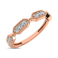 Thumbnail for Beaded Style Band set with 1/6 Ctw Diamond in 14K Rose Gold