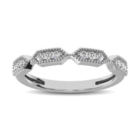Thumbnail for Beaded Style Band set with 1/6 Ctw Diamond in 14K White Gold