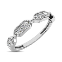 Thumbnail for Beaded Style Band set with 1/6 Ctw Diamond in 14K White Gold