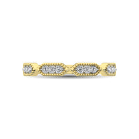 Thumbnail for Beaded Style Band set with 1/6 Ctw Diamond in 14K Yellow Gold