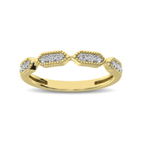 Thumbnail for Beaded Style Band set with 1/6 Ctw Diamond in 14K Yellow Gold