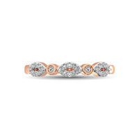 Thumbnail for Round and Marquise Shape 1/6 Ctw Diamond Stackable Band in 10K Rose Gold