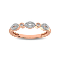 Thumbnail for Round and Marquise Shape 1/6 Ctw Diamond Stackable Band in 10K Rose Gold