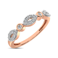 Thumbnail for Round and Marquise Shape 1/6 Ctw Diamond Stackable Band in 10K Rose Gold