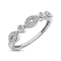 Thumbnail for Round and Marquise Shape 1/6 Ctw Diamond Stackable Band