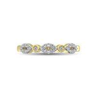 Thumbnail for Round and Marquise Shape 1/6 Ctw Diamond Stackable Band in 10K Yellow Gold