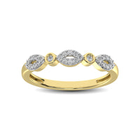 Thumbnail for Round and Marquise Shape 1/6 Ctw Diamond Stackable Band in 10K Yellow Gold