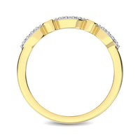 Thumbnail for Round and Marquise Shape 1/6 Ctw Diamond Stackable Band in 10K Yellow Gold