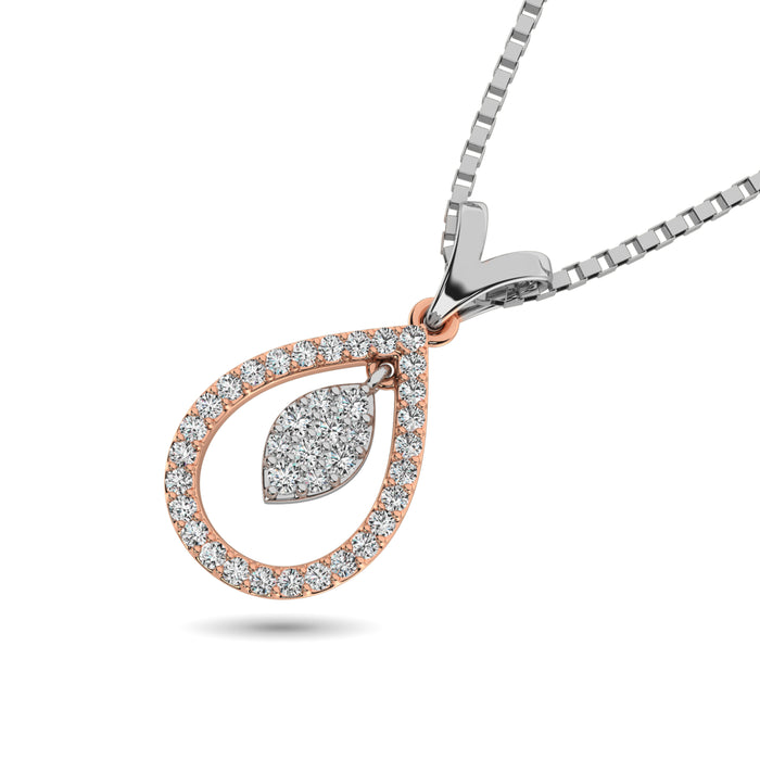 Diamond 1/5 Ct.Tw Oval Shape Pendant in 10K Rose Gold