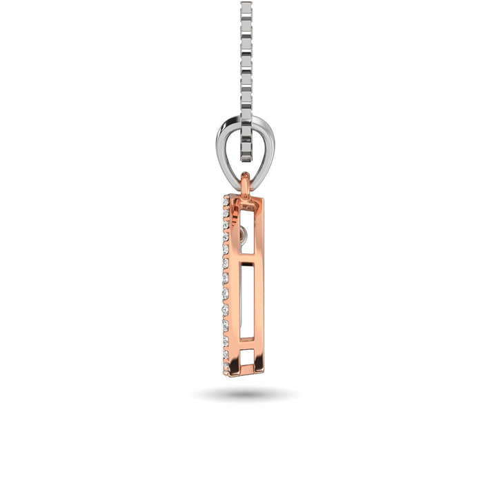 Diamond 1/5 Ct.Tw Oval Shape Pendant in 10K Rose Gold