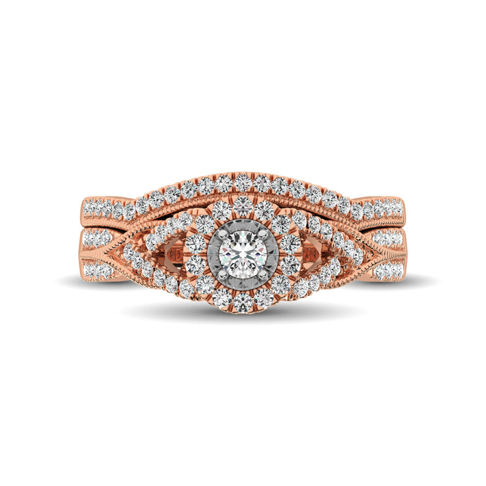 10K Rose Gold 1/2 Ct.Tw. Diamond Bridal Ring