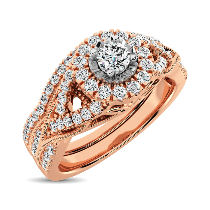 10K Rose Gold 1/2 Ct.Tw. Diamond Bridal Ring