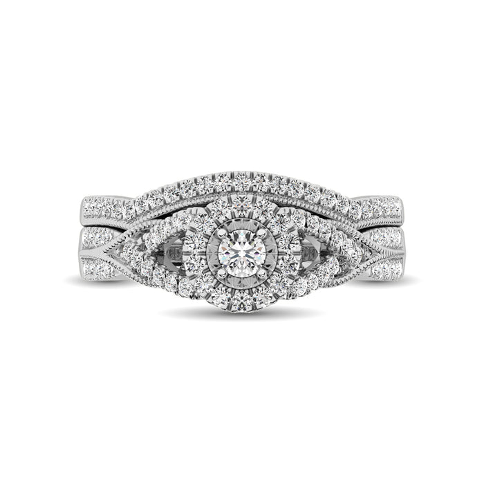 10K White Gold 1/2 Ct.Tw. Diamond Bridal Ring