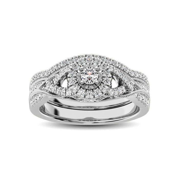 10K White Gold 1/2 Ct.Tw. Diamond Bridal Ring