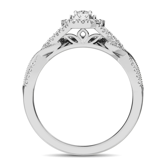 10K White Gold 1/2 Ct.Tw. Diamond Bridal Ring