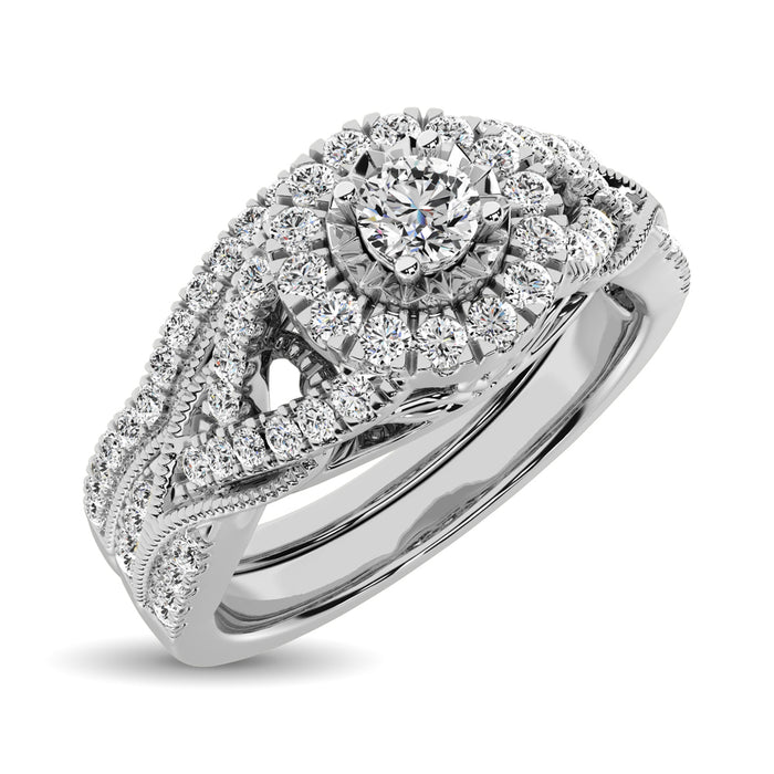 10K White Gold 1/2 Ct.Tw. Diamond Bridal Ring