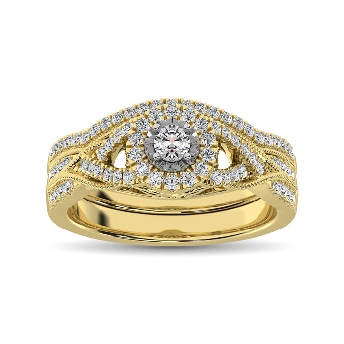 10K Yellow Gold 1/2 Ct.Tw. Diamond Bridal Ring