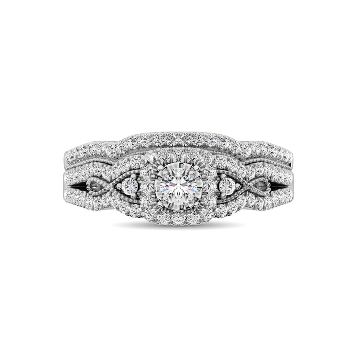 10K White Gold 1/2 Ct.Tw. Diamond Bridal Ring