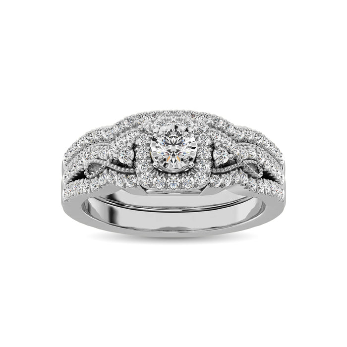 10K White Gold 1/2 Ct.Tw. Diamond Bridal Ring