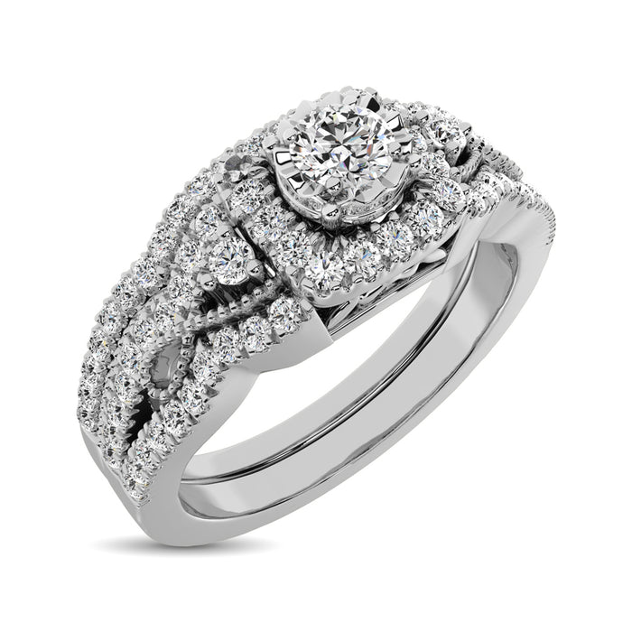 10K White Gold 1/2 Ct.Tw. Diamond Bridal Ring