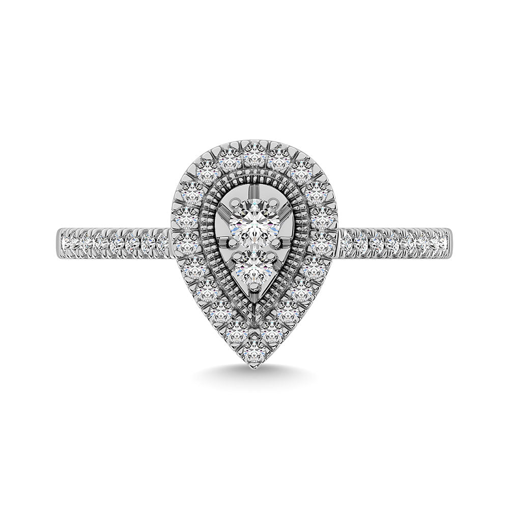 Diamond 1/3.Ct.Tw. Pear Shape Engagement Ring in 10K White Gold