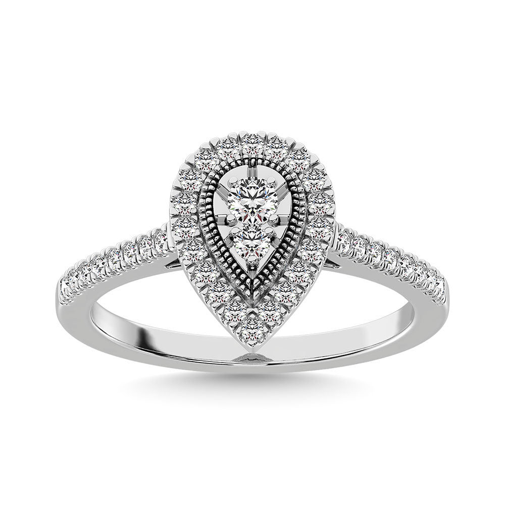 Diamond 1/3.Ct.Tw. Pear Shape Engagement Ring in 10K White Gold