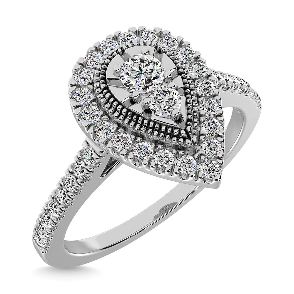 Diamond 1/3.Ct.Tw. Pear Shape Engagement Ring in 10K White Gold