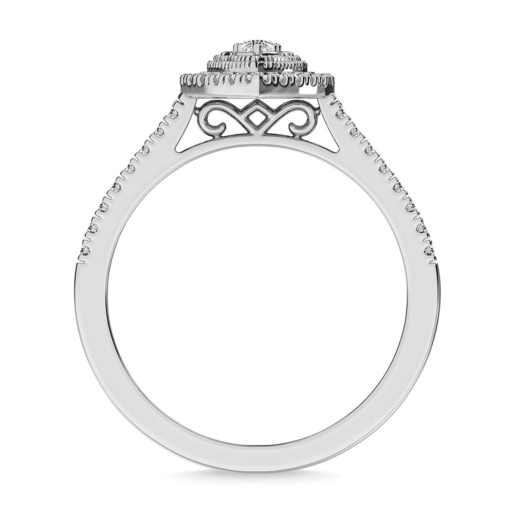 Diamond 1/3.Ct.Tw. Pear Shape Engagement Ring in 10K White Gold