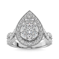 Thumbnail for Diamond 2 Ct.Tw. Pear Shape Engagement Ring in 14K White Gold