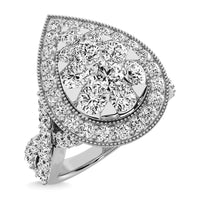 Thumbnail for Diamond 2 Ct.Tw. Pear Shape Engagement Ring in 14K White Gold