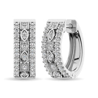 Thumbnail for Diamond 3/8 Ct.Tw. Hoop Earrings  in 14K White Gold