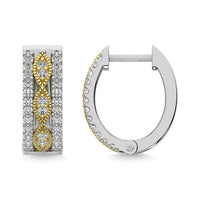 Thumbnail for Diamond 3/8 Ct.Tw. Hoop Earrings in 14K Two Tone Gold