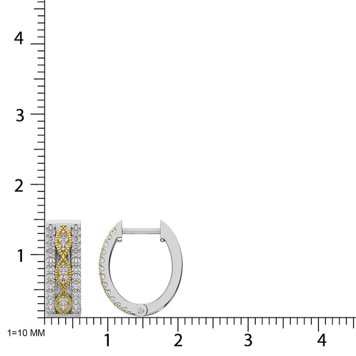 Diamond 3/8 Ct.Tw. Hoop Earrings in 14K Two Tone Gold