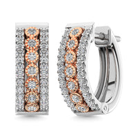 Thumbnail for Diamond 3/8 Ct.Tw. Hoop Earrings in 14K Two Tone Gold