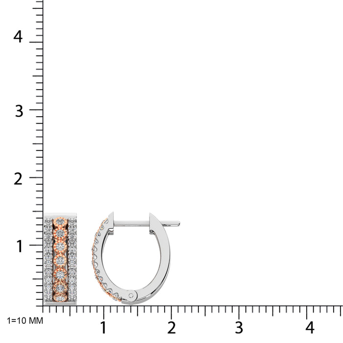 Diamond 3/8 Ct.Tw. Hoop Earrings in 14K Two Tone Gold