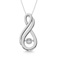 Thumbnail for Sterling Silver Moving Diamond Accent Infinity Pendant