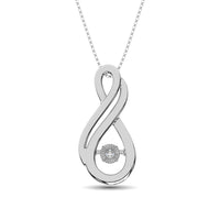 Thumbnail for Sterling Silver Moving Diamond Accent Infinity Pendant