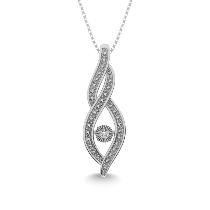 Sterling Silver Moving Diamond Accent Fashion Pendant