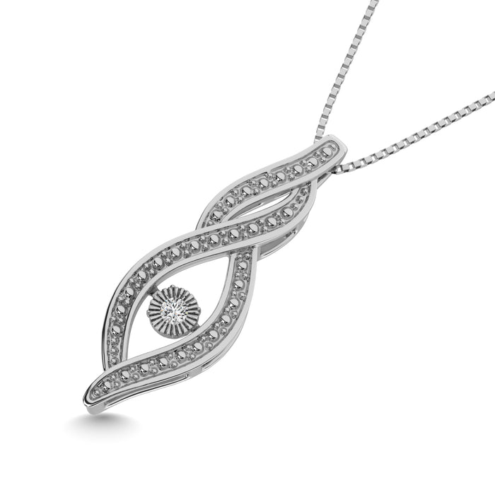 Sterling Silver Moving Diamond Accent Fashion Pendant