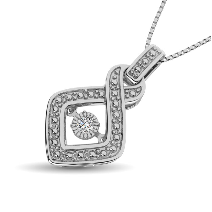 Sterling Silver Moving Diamond Accent Fashion Pendant