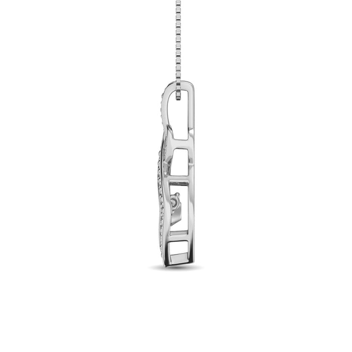 Sterling Silver Moving Diamond Accent Fashion Pendant