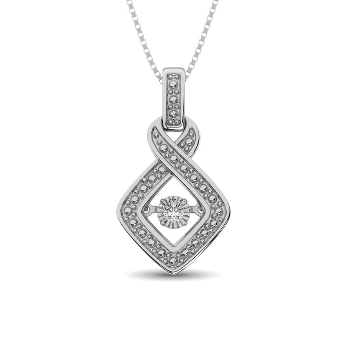 Sterling Silver Moving Diamond Accent Fashion Pendant