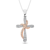 Thumbnail for Diamond 1/4 Ct.Tw. Cross Pendant in 10K Two Tone Gold