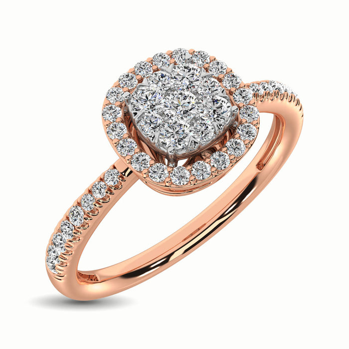 14K Rose Gold 1/3 Ct.Tw. Diamond Fashion Ring
