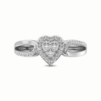 Thumbnail for 10K White Gold 1/4 Ct.Tw. Diamond Heart Engagement Ring
