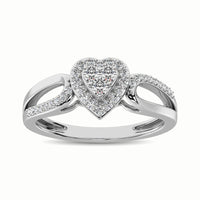 Thumbnail for 10K White Gold 1/4 Ct.Tw. Diamond Heart Engagement Ring