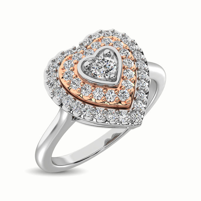 10K Two Tone 1/4 Ct.Tw. Diamond Fashion Ring