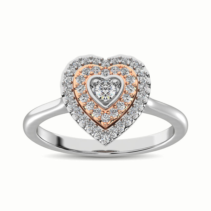 10K Two Tone 1/4 Ct.Tw. Diamond Fashion Ring