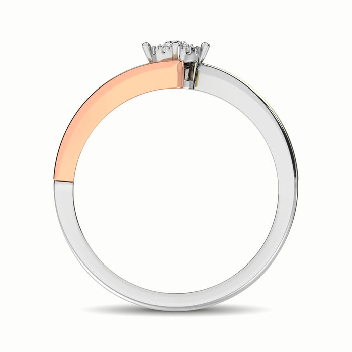 10K Two Tone 1/10 Ct.Tw. Diamond Engagement Ring